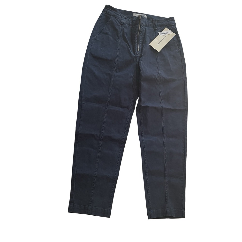NWT Amazon Essentials Women's Size 10 Chino Pants Navy Blue Zip Fly 98% Cotton